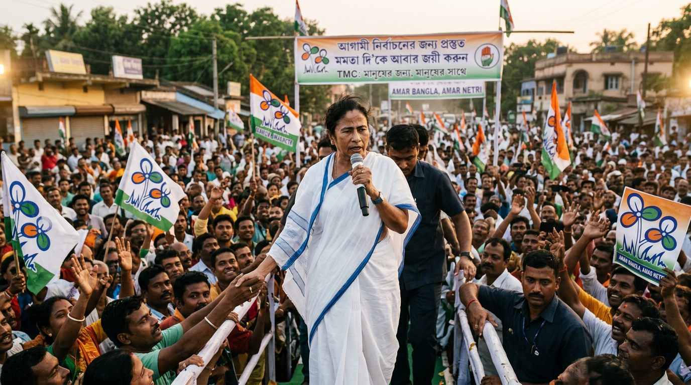 Mamata Banerjee campaigning tirelessly for next election