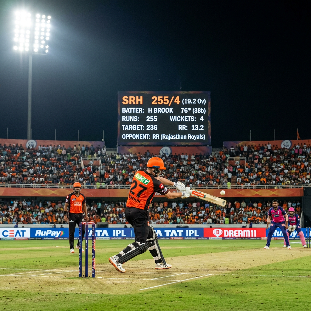 SRH vs RCB IPL 2026 May 22 -- Abhishek Sharma batting for Sunrisers Hyderabad at Rajiv Gandhi International Stadium Hyderabad
